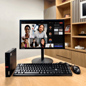 COMPUTADOR LENOVO THINKCENTRE M75Q-1 TINY +MONITOR LENOVO THINKVISION  19,5 " - AMD Athlon 300GE - DDR4 8 GIGAS - SSD 128GB
